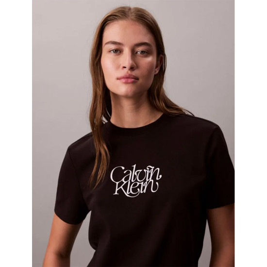 Calvin Klein Γυναικεία κοντομάνικη μπλούζα Script  Logo Graphic Slim T-Shirt